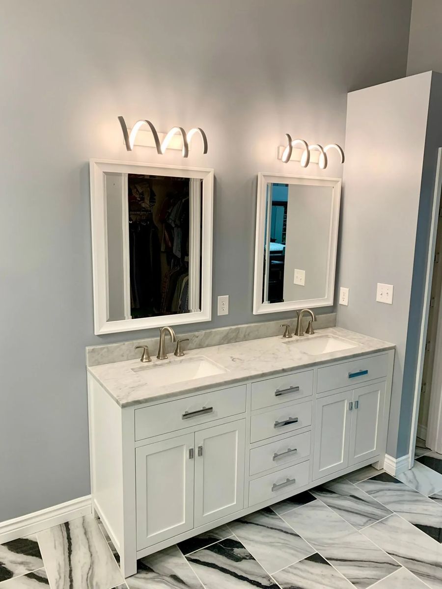 Double marble vanity