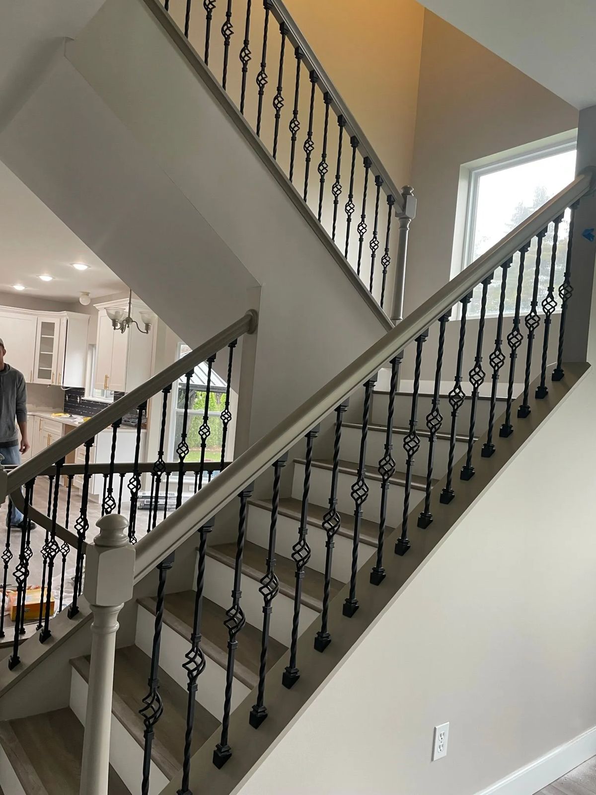 Custom iron-baluster staircase